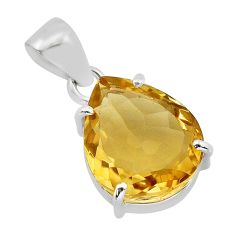 925 sterling silver 8.75cts natural yellow citrine pear pendant jewelry y79280