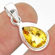 925 sterling silver 3.94cts natural yellow citrine pendant jewelry u23049