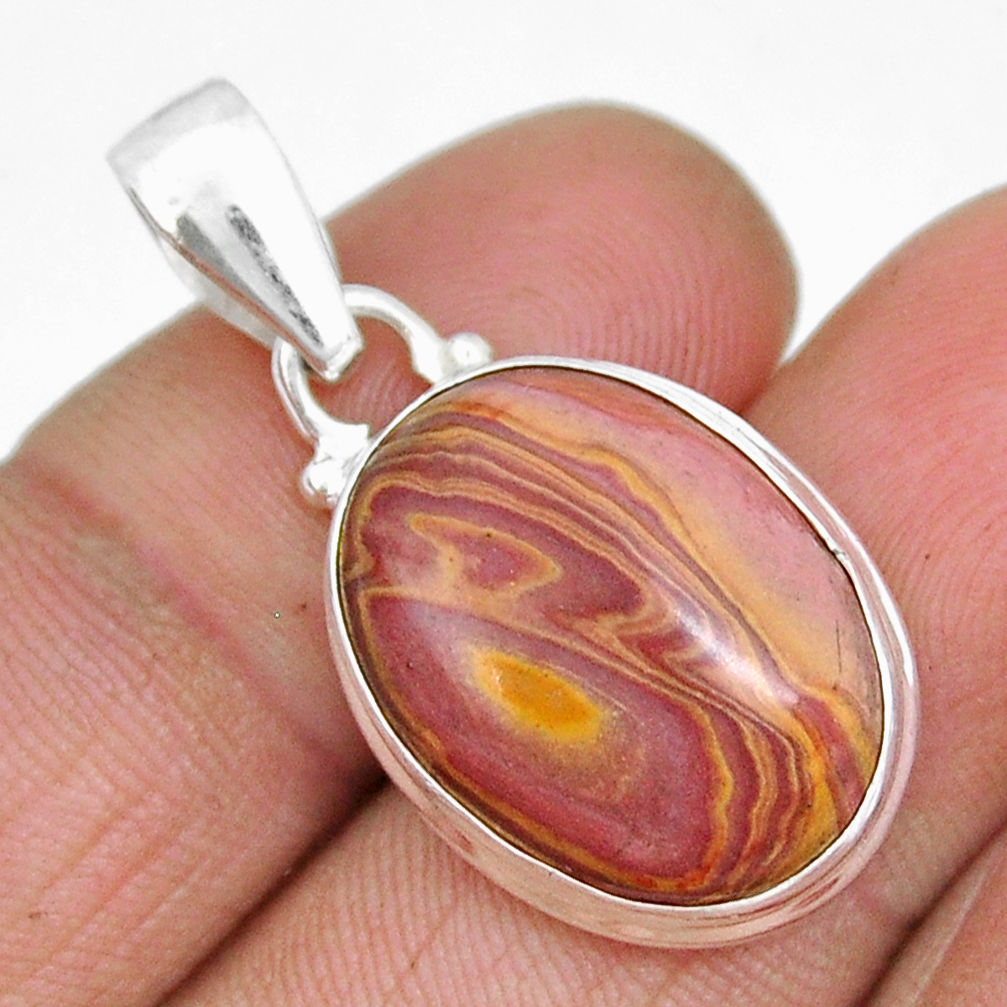 925 sterling silver 13.51cts natural yellow heckonite rainbow pendant y9486