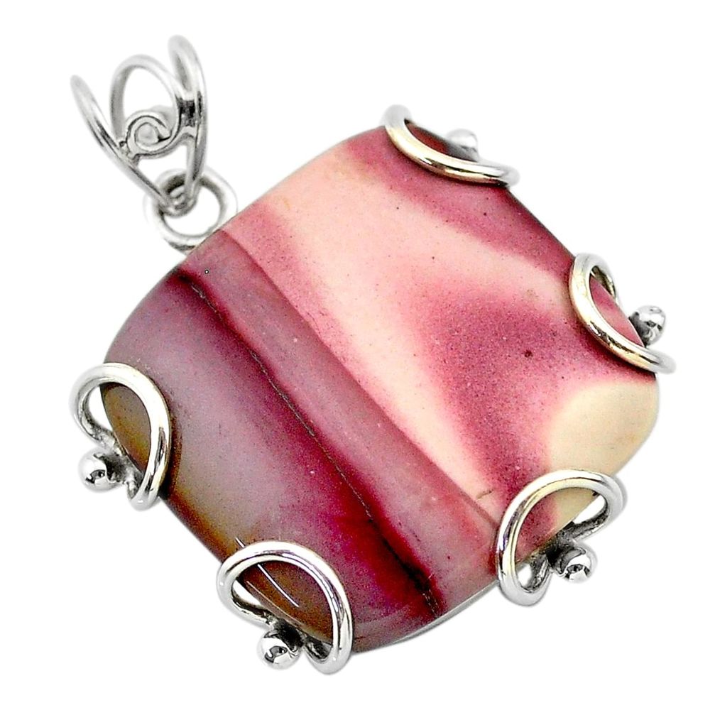 925 sterling silver 23.29cts natural yellow mookaite pendant jewelry t31796