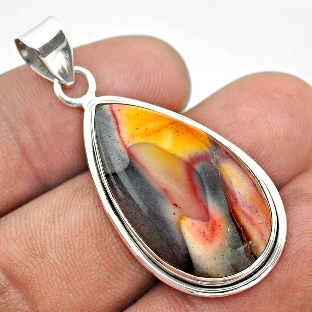 925 sterling silver 16.20cts natural yellow mookaite pendant jewelry t53767