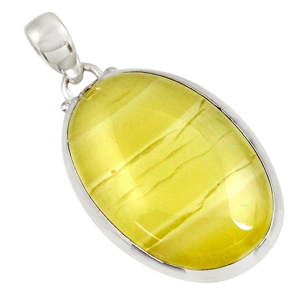 ver 26.52cts natural yellow olive opal pendant jewelry d39307