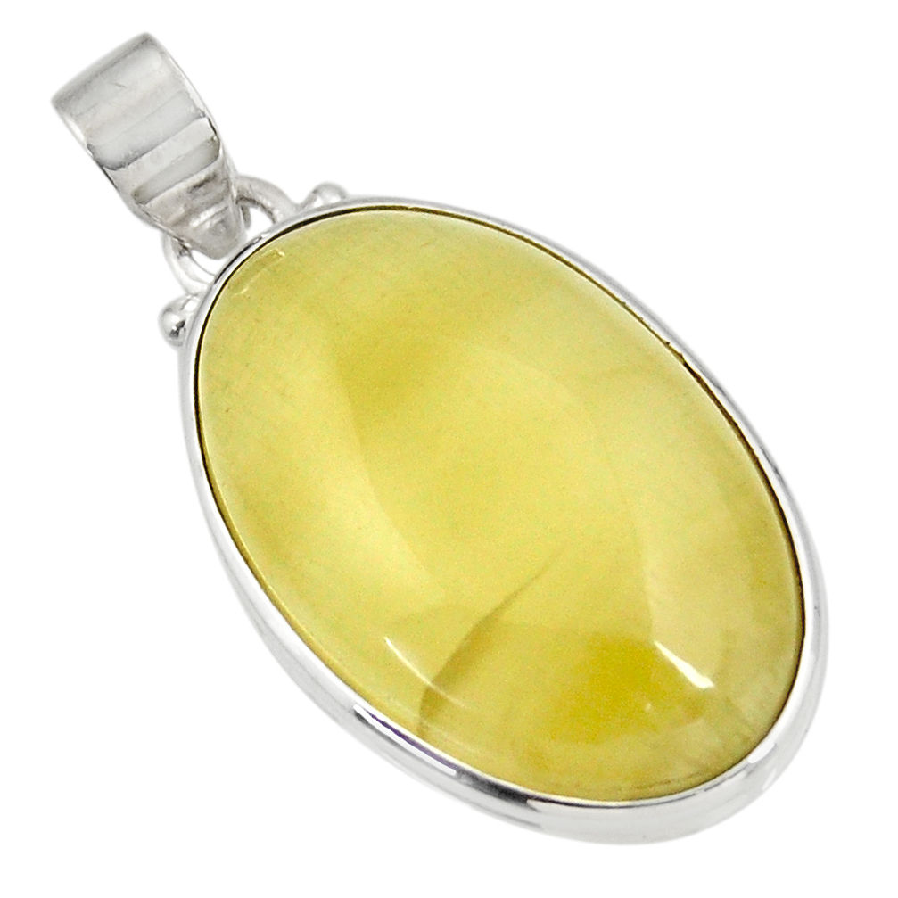 ver 21.48cts natural yellow olive opal pendant jewelry d39320