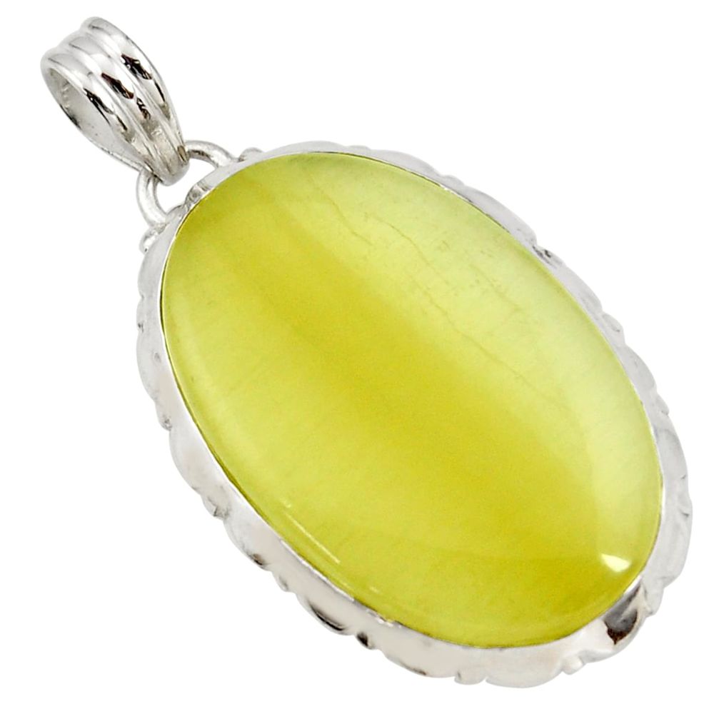 ver 30.86cts natural yellow olive opal pendant jewelry d41404