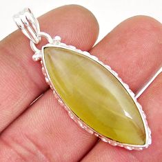925 sterling silver 18.89cts natural yellow olive opal pendant jewelry y21232