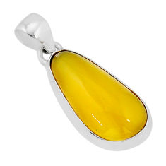 925 sterling silver 10.67cts natural yellow olive opal pendant jewelry y71500