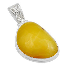 925 sterling silver 19.75cts natural yellow opal fancy pendant jewelry y22887