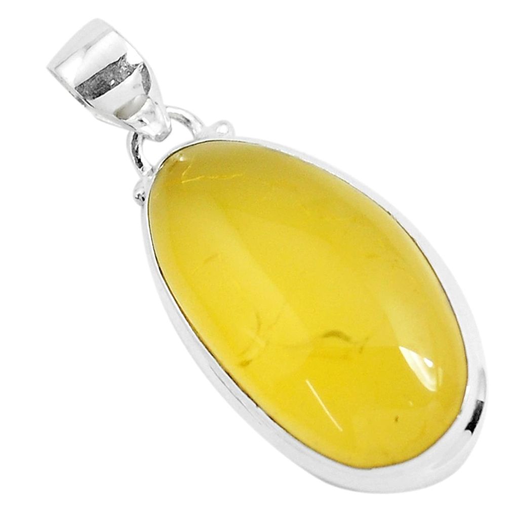 925 sterling silver 18.70cts natural yellow opal pendant jewelry p47560