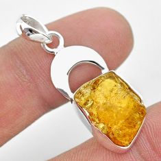 925 sterling silver 6.70cts natural yellow tourmaline moon pendant t31018