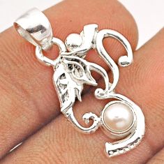 925 sterling silver 0.85cts om symbol natural white pearl pendant jewelry u13744