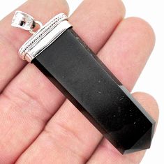 925 sterling silver 33.46cts pointer natural black onyx pendant jewelry u42940