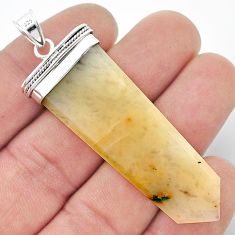925 sterling silver 35.10cts pointer natural yellow calcite fancy pendant u42933