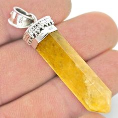 925 sterling silver 21.38cts pointer natural yellow calcite fancy pendant u43007