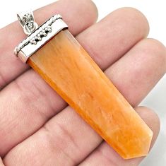 925 sterling silver 45.71cts pointer natural yellow calcite pendant u42899