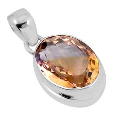 925 sterling silver 7.22cts purple alexandrite (lab) oval pendant jewelry y55573