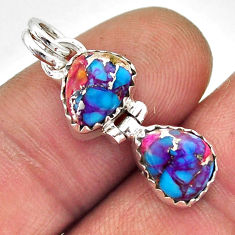 925 sterling silver 5.15cts purple copper turquoise fancy pendant jewelry n19231