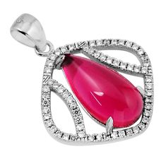 925 sterling silver 4.67cts red ruby (lab) topaz pear pendant jewelry y45524