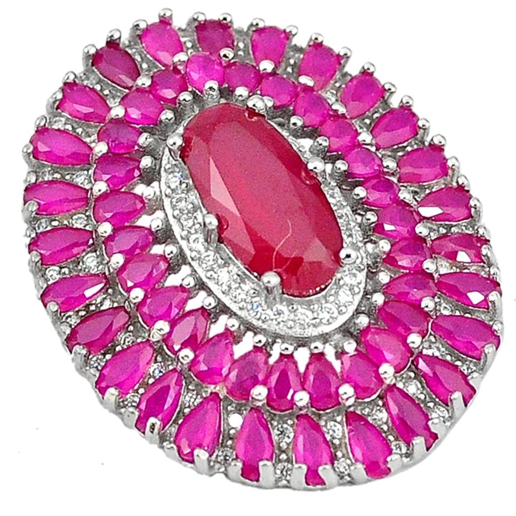 925 sterling silver red ruby quartz white topaz pendant jewelry c19856
