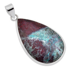 925 sterling silver 22.59cts sonora sunrise (cuprite chrysocolla) pendant n35014