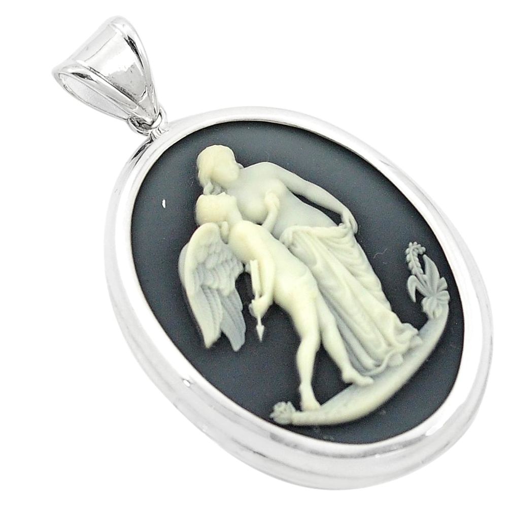 925 sterling silver white mother baby love cameo pendant jewelry c21263