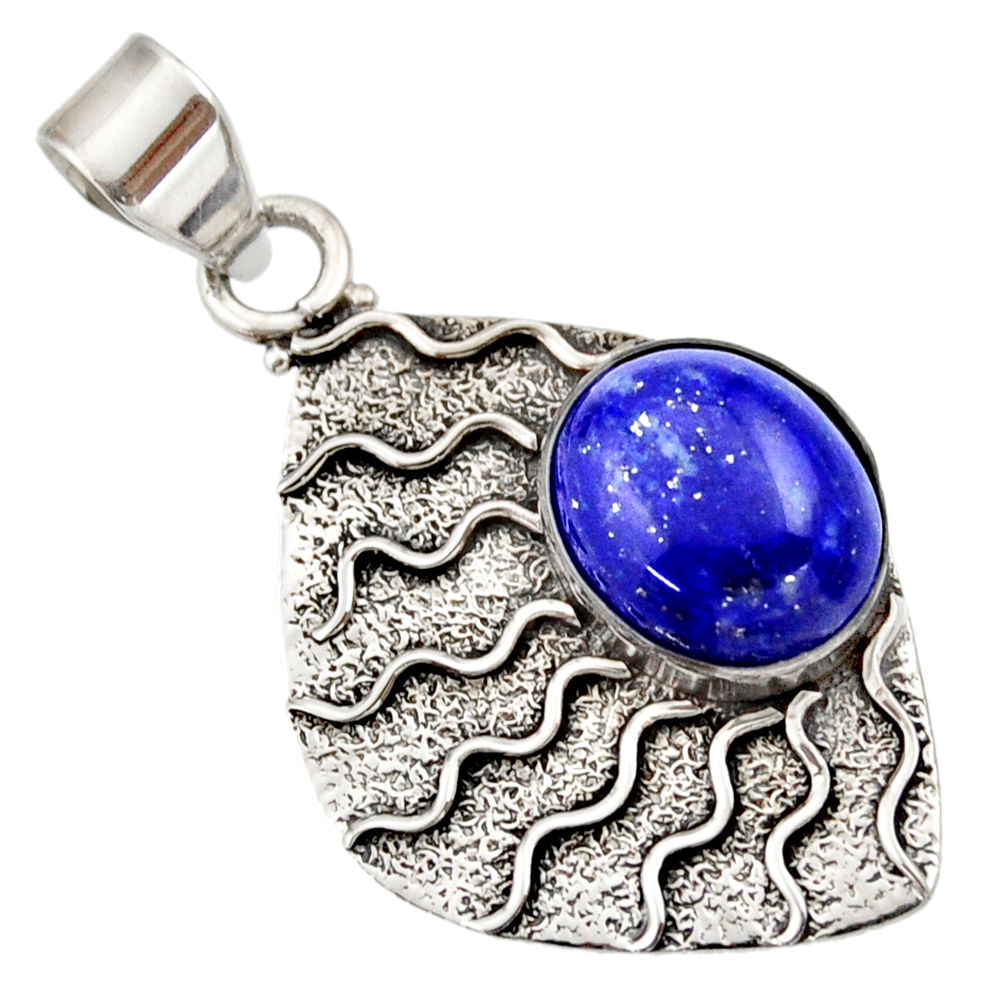 5.54cts natural blue lapis lazuli 925 sterling silver pendant jewelry d33430