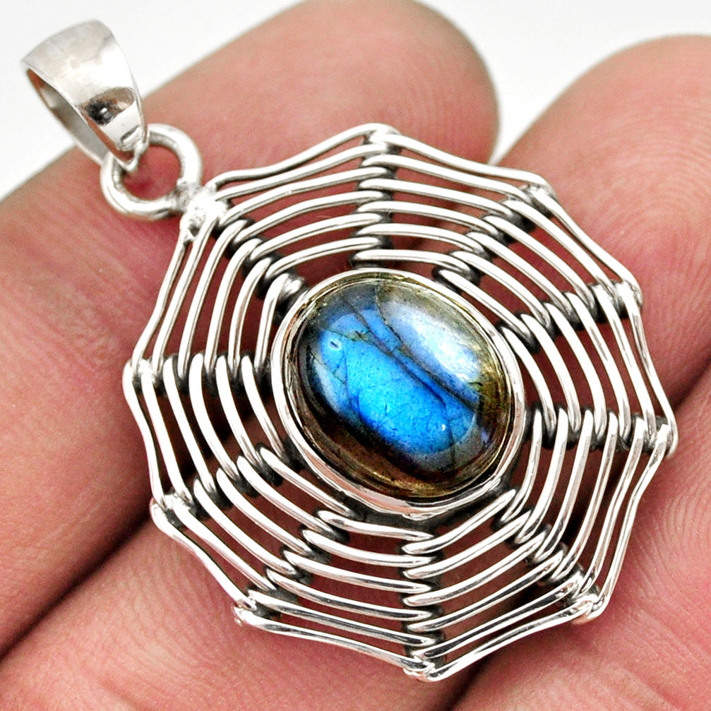 5.53cts natural blue labradorite 925 sterling silver pendant jewelry d33439