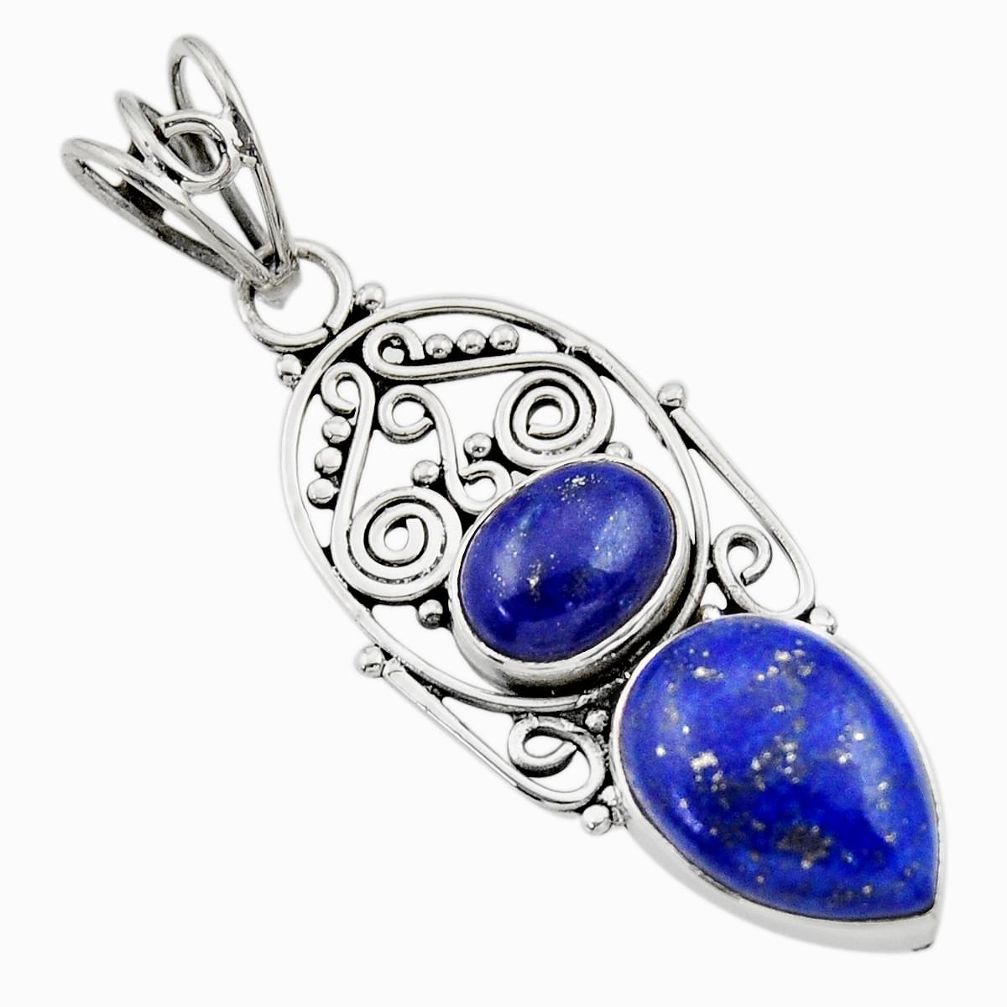 7.79cts natural blue lapis lazuli 925 sterling silver pendant jewelry d33532