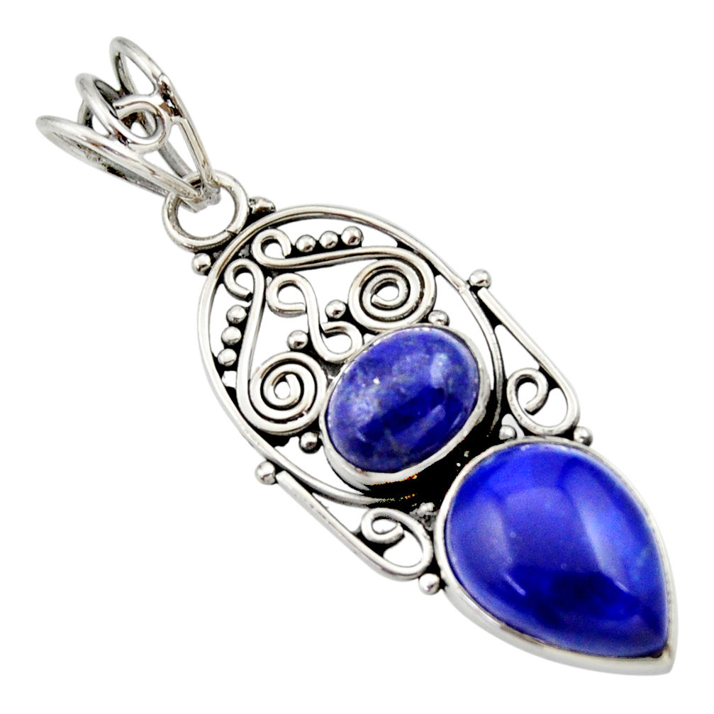 7.49cts natural blue lapis lazuli 925 sterling silver pendant jewelry d33583