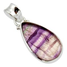 13.70cts natural multi color fluorite 925 sterling silver pendant jewelry d33607