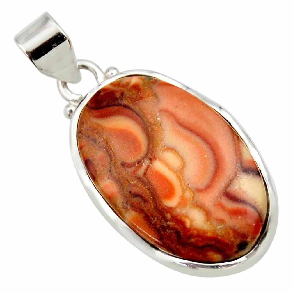 925 silver 18.70cts natural brown wave rolling hills dolomite pendant d33614