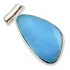 16.73cts natural blue angelite 925 sterling silver pendant jewelry d33616
