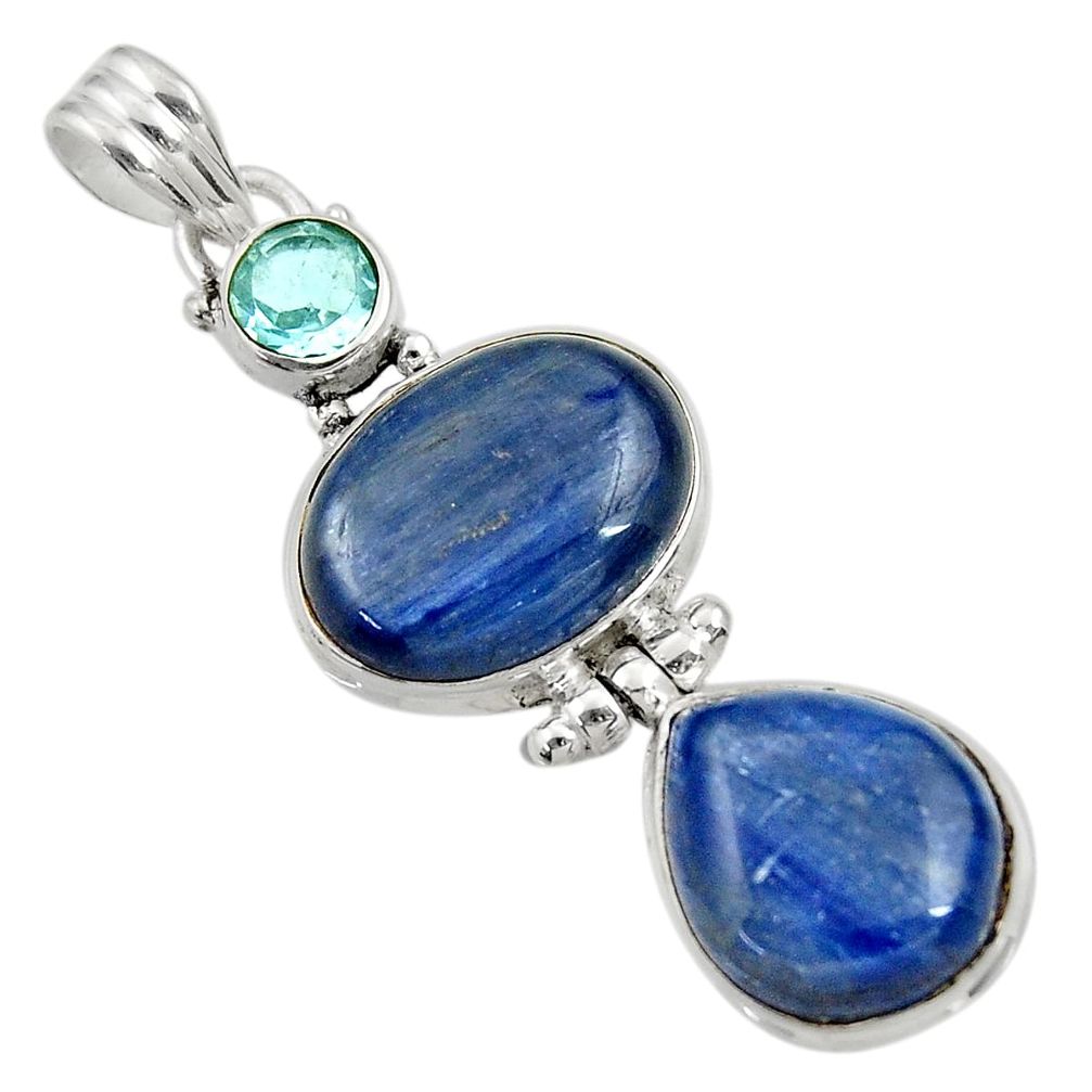  blue kyanite topaz 925 sterling silver pendant jewelry d36246