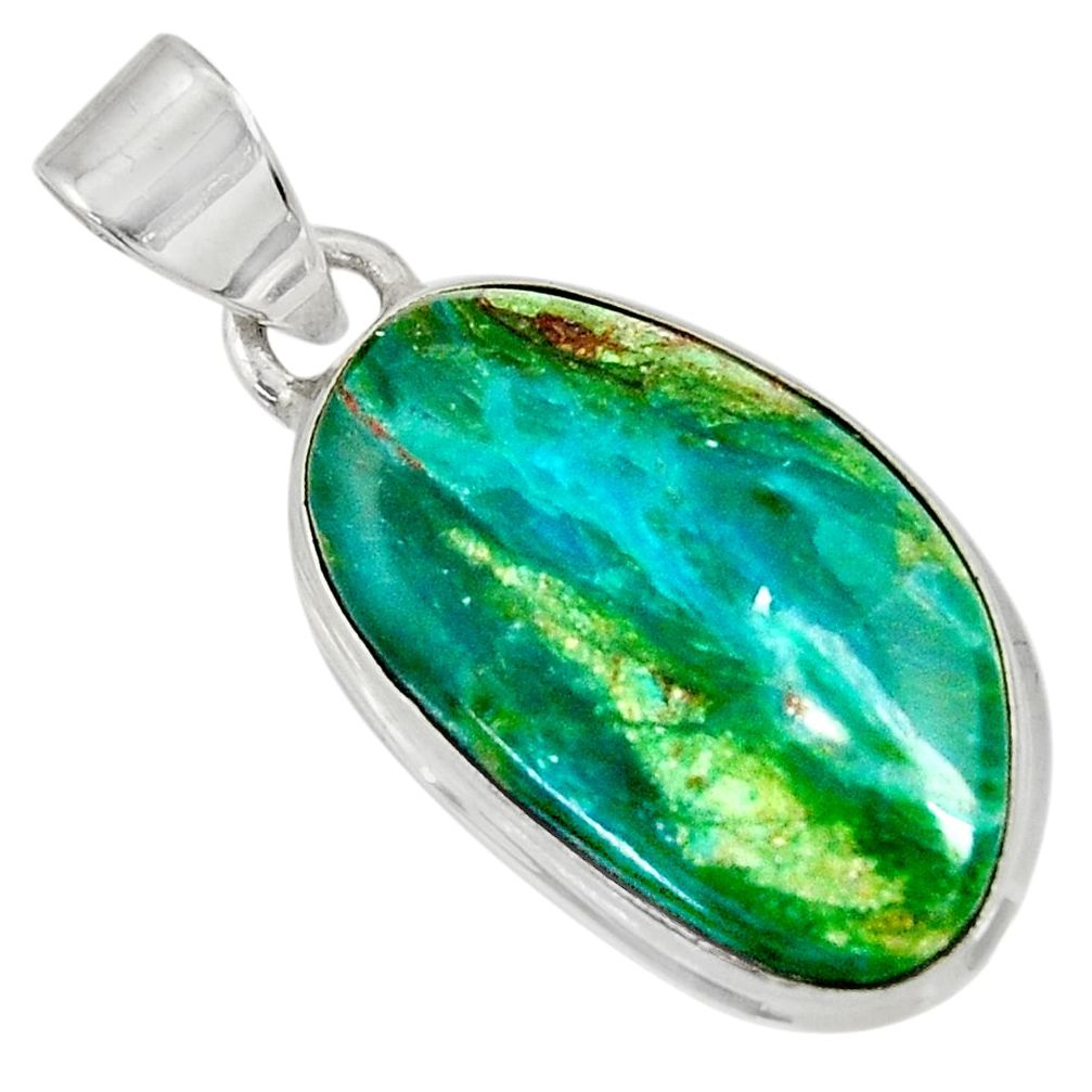 925 sterling silver 11.73cts natural green opaline fancy pendant jewelry d36403