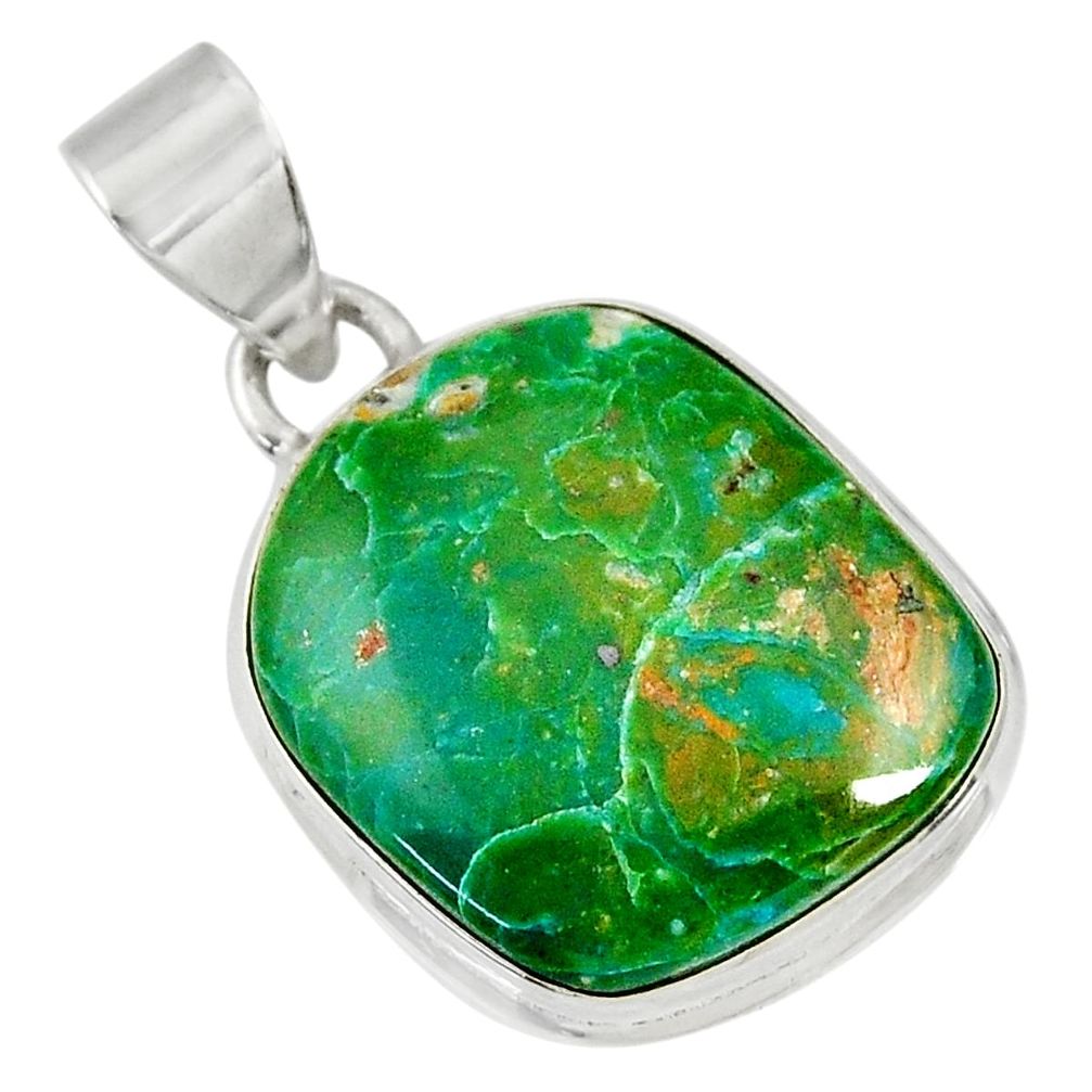 13.15cts natural green opaline 925 sterling silver pendant jewelry d36408