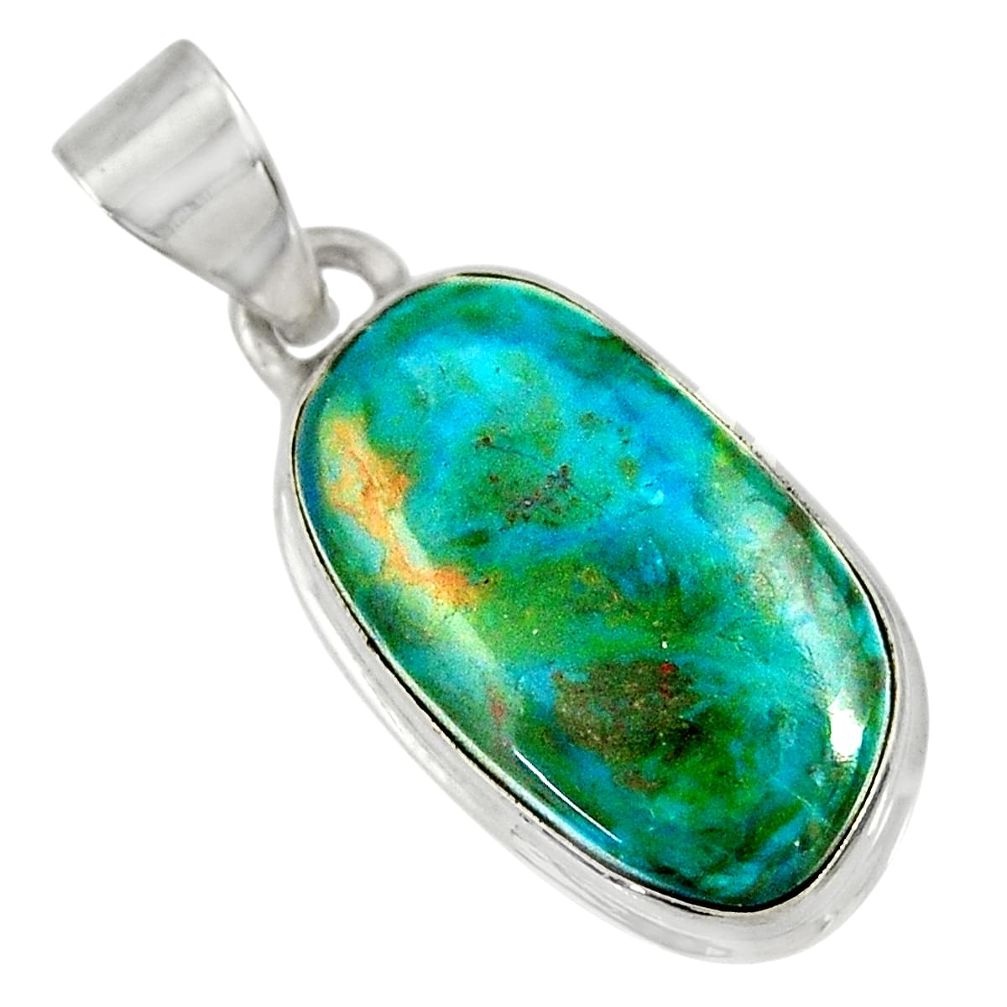 13.70cts natural green opaline fancy 925 sterling silver pendant jewelry d36409