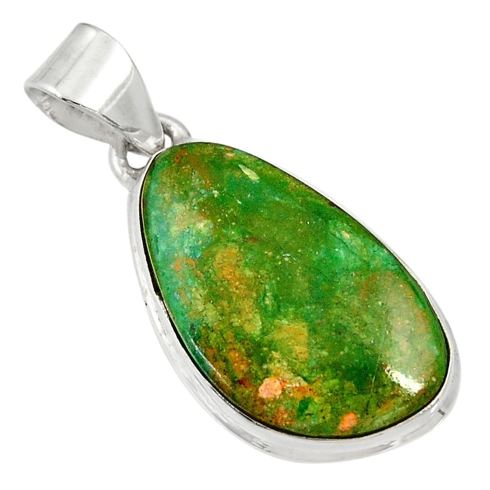 12.55cts natural green opaline 925 sterling silver pendant jewelry d36414