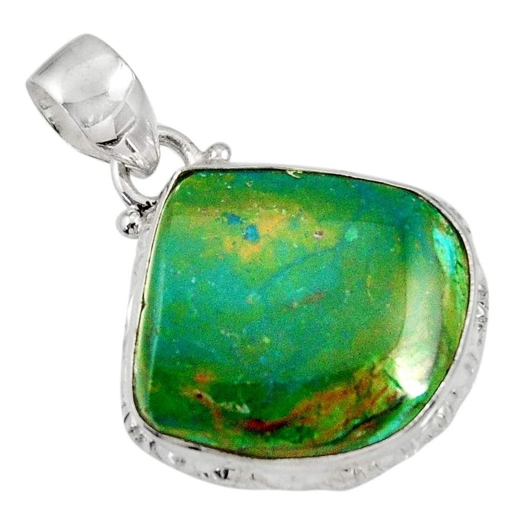 14.23cts natural green opaline 925 sterling silver pendant jewelry d36417