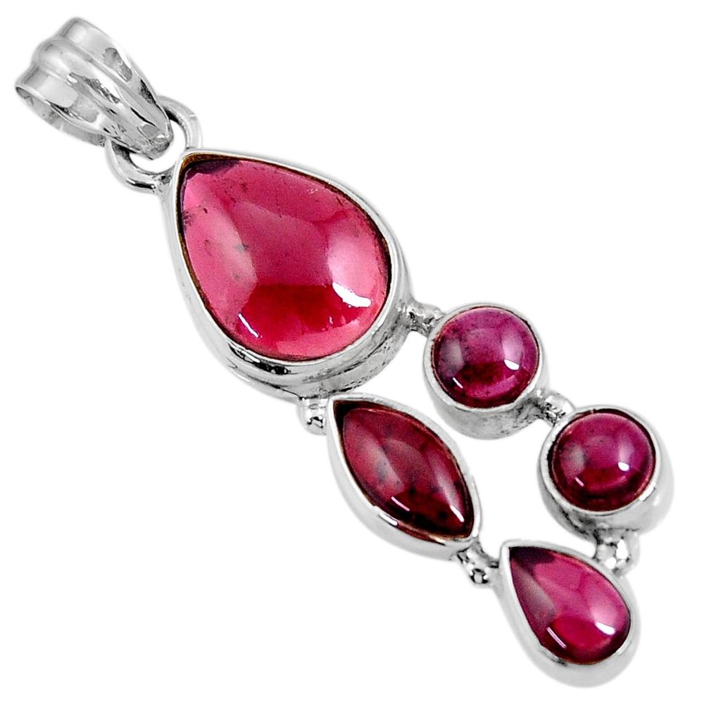 11.97cts natural red garnet 925 sterling silver pendant jewelry d36526