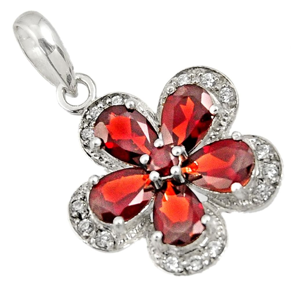 925 sterling silver 6.53cts natural red garnet topaz pendant jewelry d36676