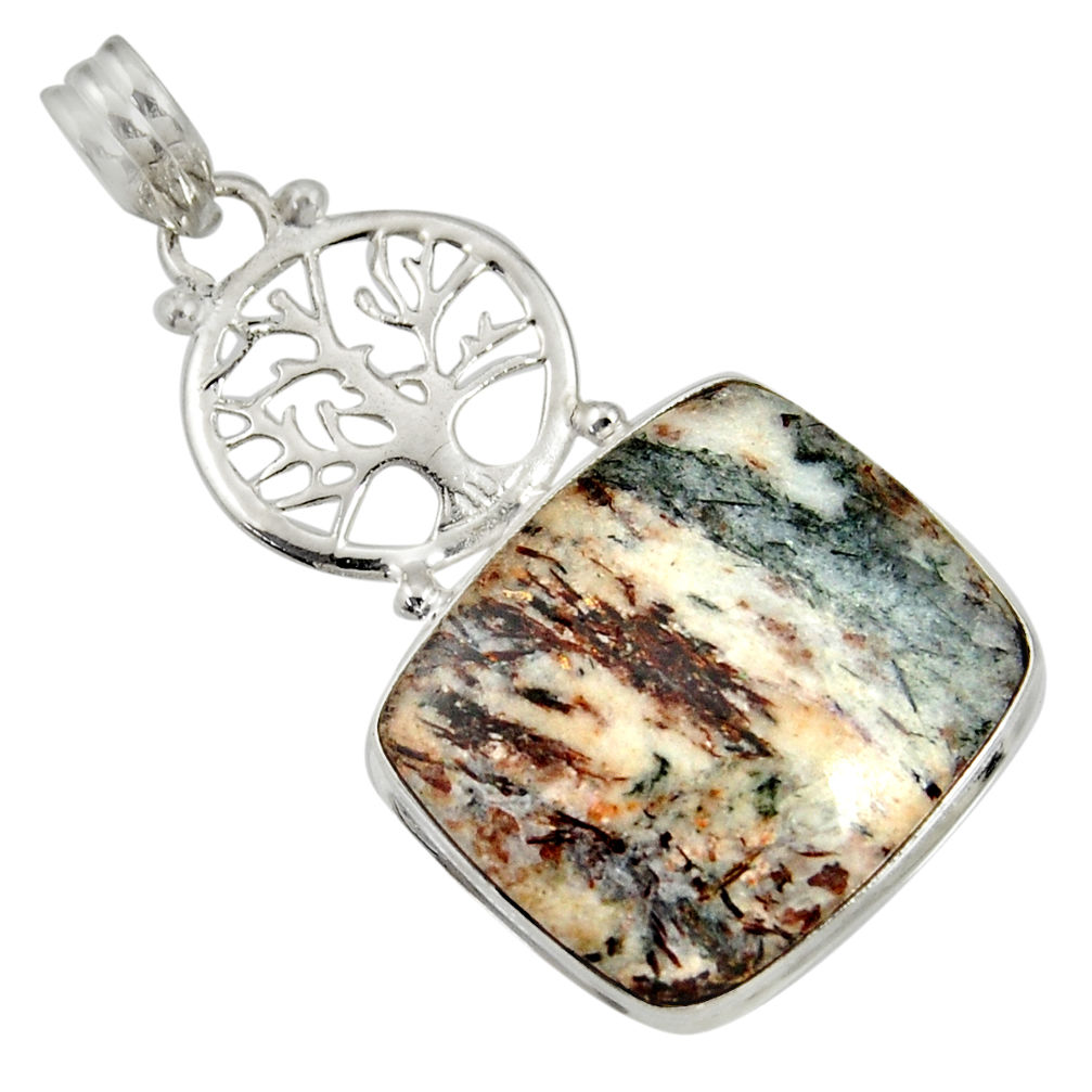 cts natural bronze astrophyllite tree of life pendant d36867