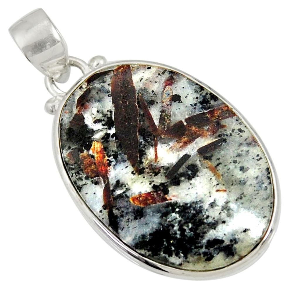  bronze astrophyllite (star leaf) 925 silver pendant d36880