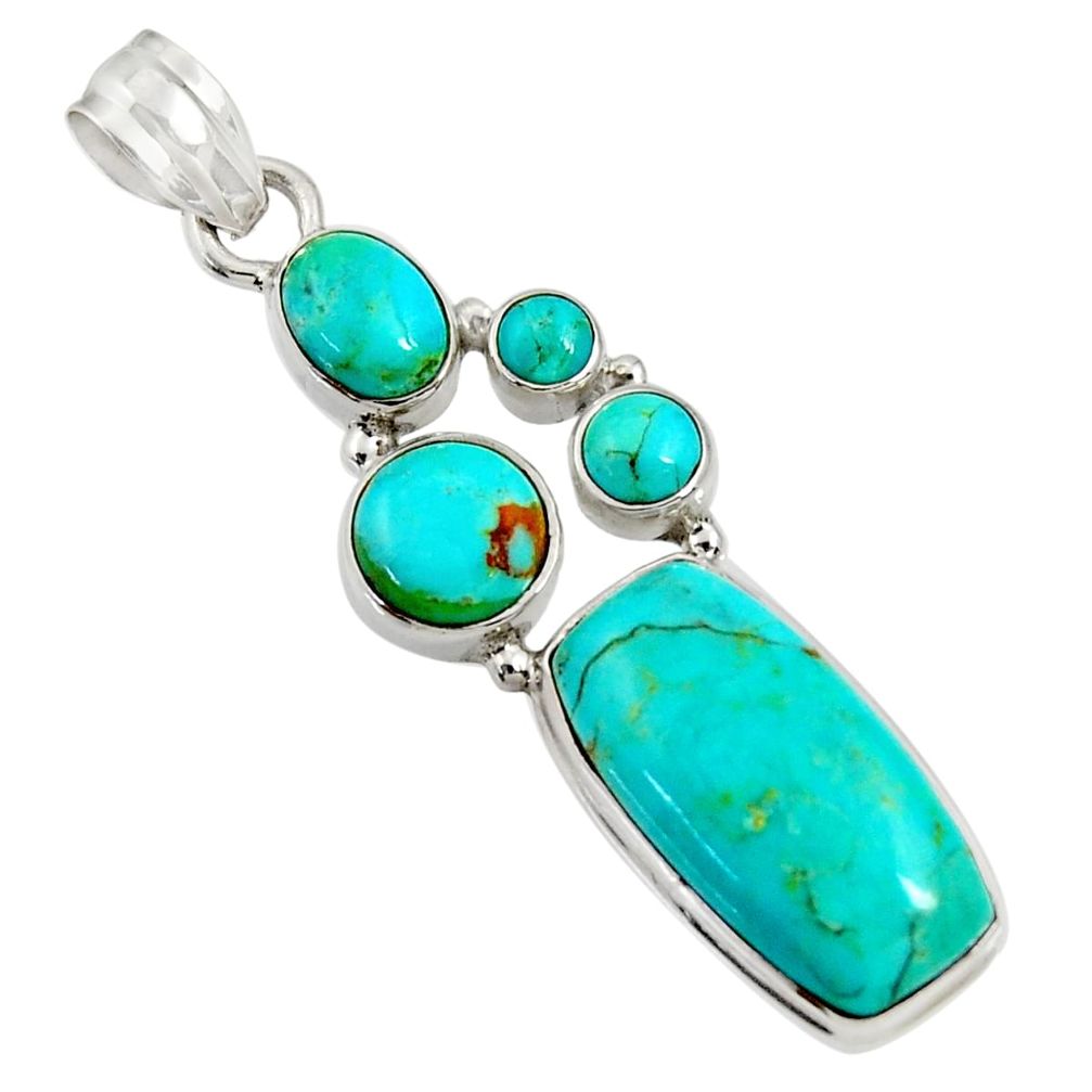  blue kingman turquoise 925 sterling silver pendant d36946