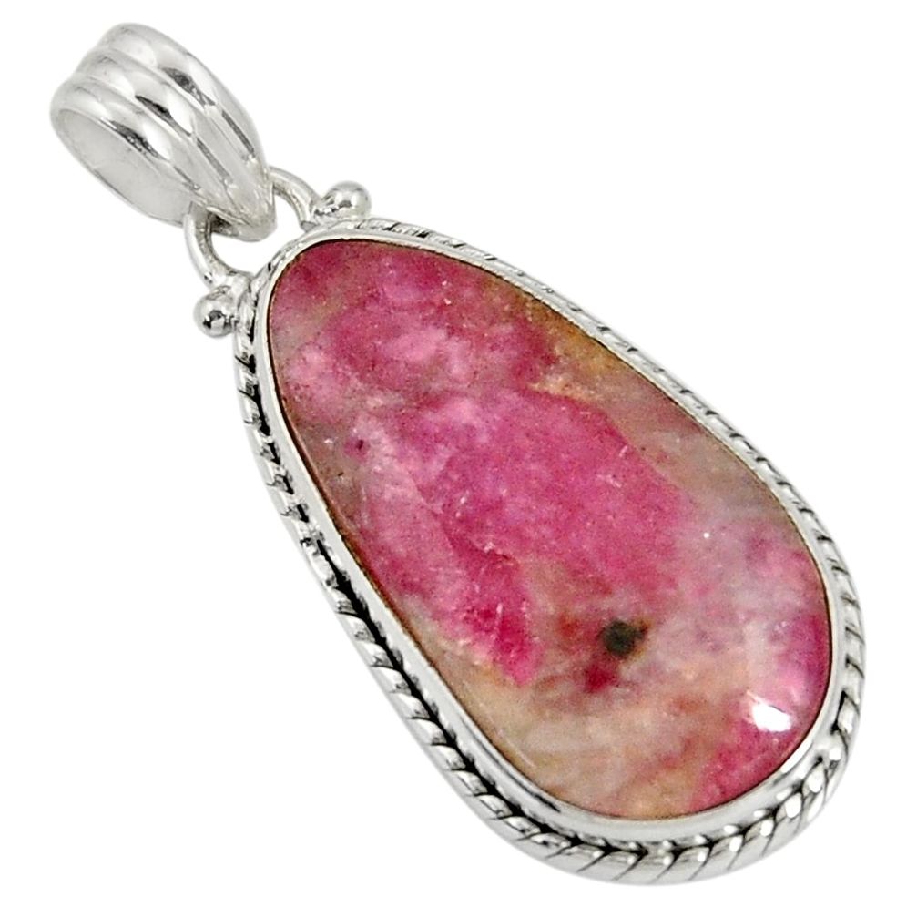 15.65cts natural pink tourmaline in quartz 925 sterling silver pendant d37389