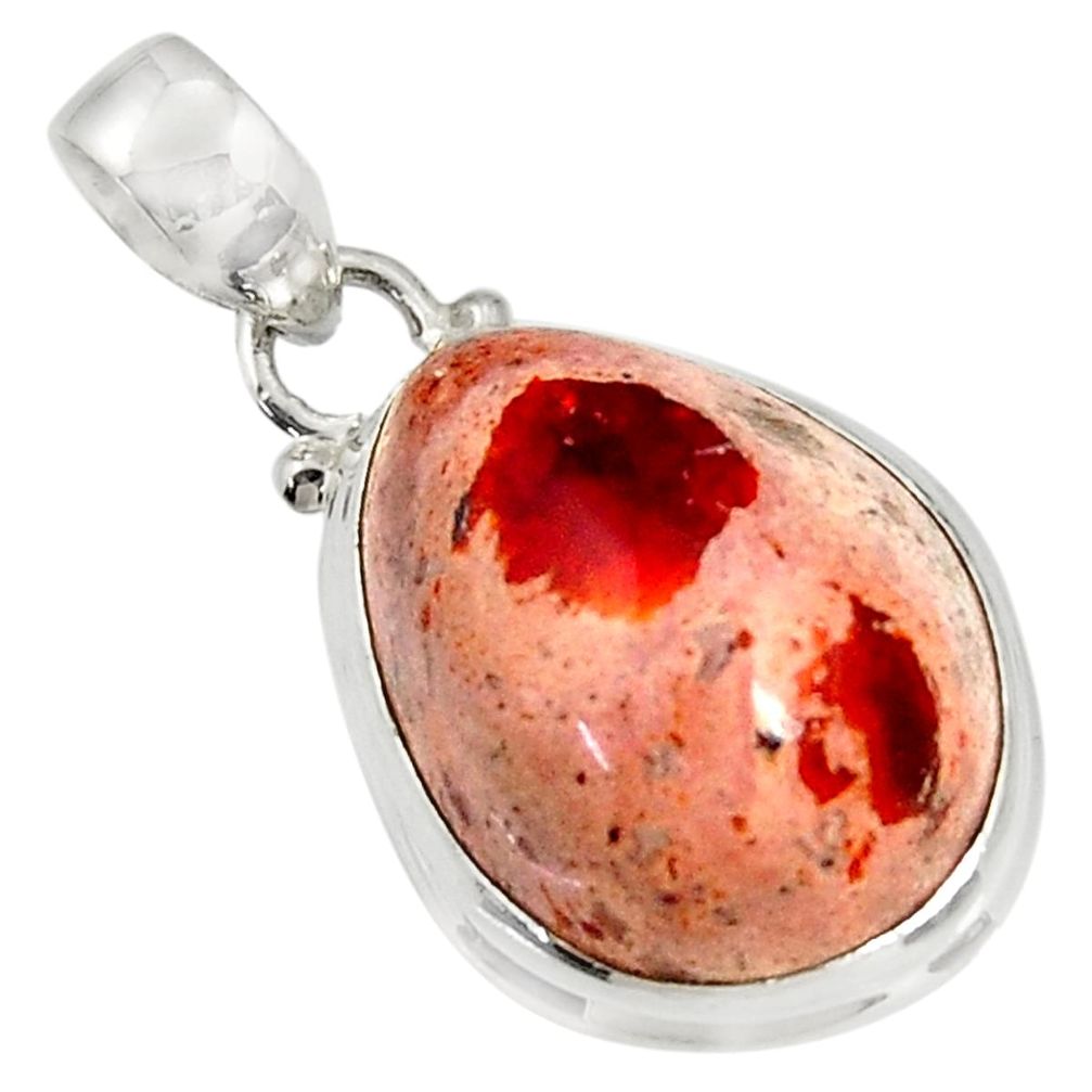 17.18cts natural multicolor mexican fire opal 925 sterling silver pendant d37549
