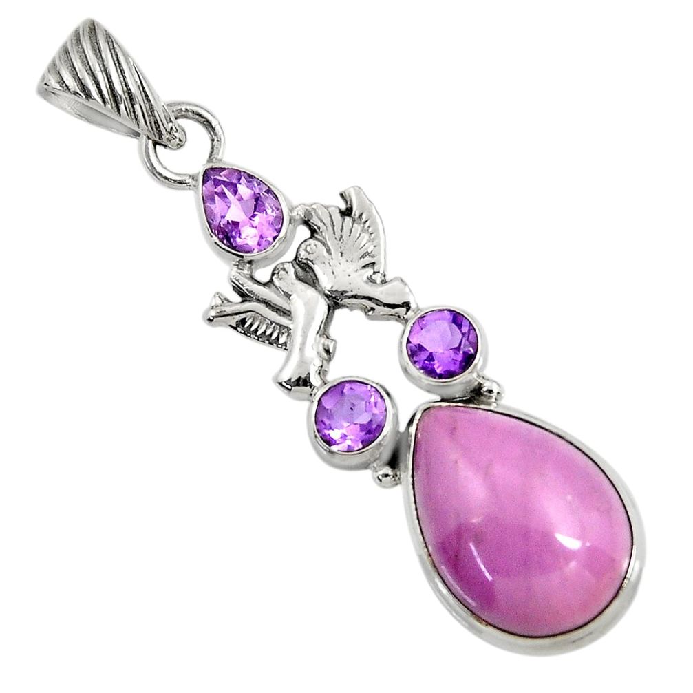  purple phosphosiderite 925 silver love birds pendant d37741