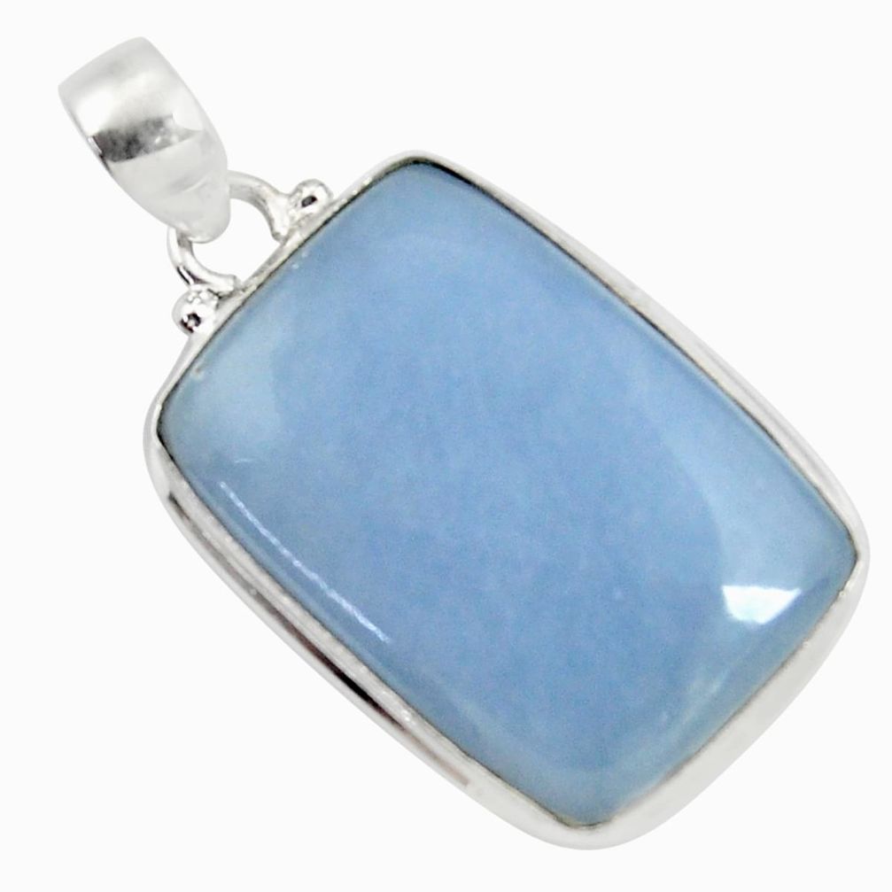 925 sterling silver 22.44cts natural blue angelite pendant jewelry d37864