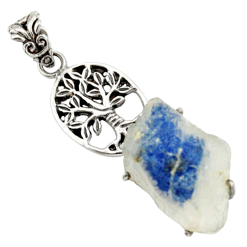 cts natural blue dumortierite fancy tree of life pendant d37883