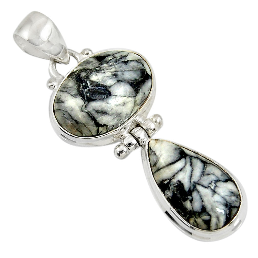  white pinolith 925 sterling silver pendant jewelry d38563