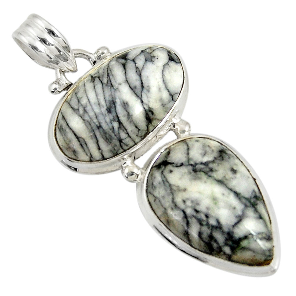 ver 19.72cts natural white pinolith oval pendant jewelry d38595