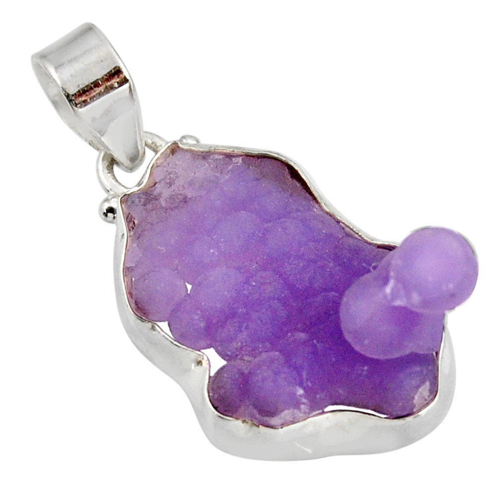  purple grape chalcedony 925 sterling silver pendant d38807